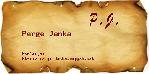 Perge Janka névjegykártya